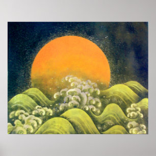Poster AMATÉRASU, GODDESS SOLEIL, vert jaune noir