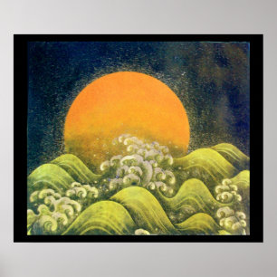 Poster AMATÉRASU, GODDESS SOLEIL, vert jaune noir