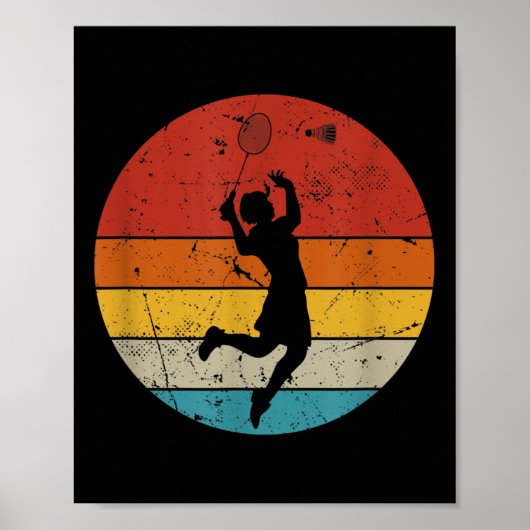 Poster Amateur de badminton rétro (Devant)