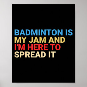 Poster Amateur de badminton rétro est mon truc drôle