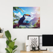 POSTER AMATEUR DE CACAO - TOUCAN (Bureau à domicile)
