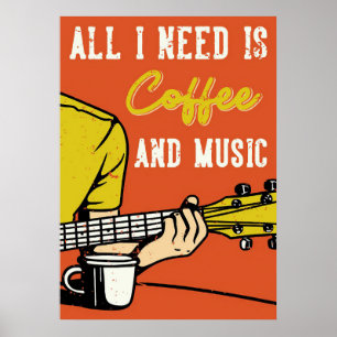 Poster Amateur de Café Café et Musique