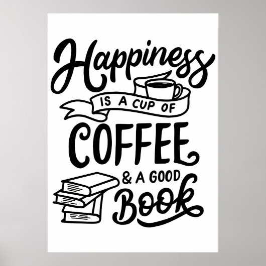 Poster Amateur de café Café et un bon livre (Devant)