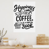 Poster Amateur de café Café et un bon livre (Cuisine)