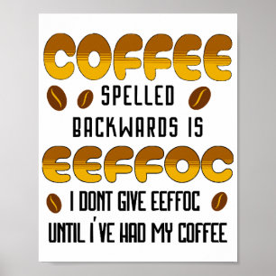 Poster Amateur de café écrit à rebours