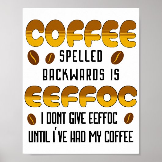 Poster Amateur de café écrit à rebours (Devant)