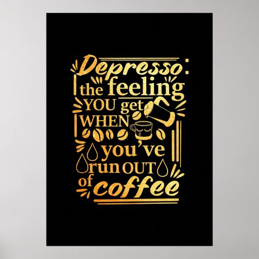 Poster Amateur de café Vous n'avez plus de café (Devant)