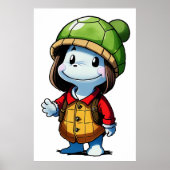 Poster Amateur de casquette tortue | Art AI (Devant)