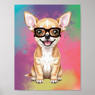 Poster Amateur de Chien PopArt de Chien Drôle Coloré