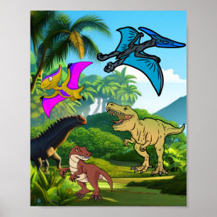 Poster Amateur de dinosaure