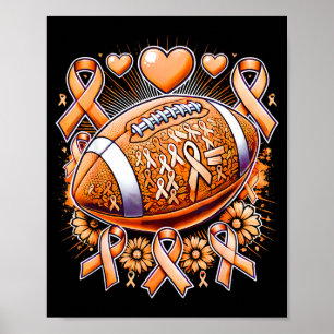 Poster Amateur de football au tournesol à ruban orange Mu