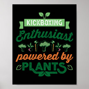 Poster Amateur de kickboxing alimenté par les plantes Cad