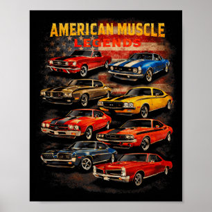 Poster Amateur de légendes de voitures classiques de musc