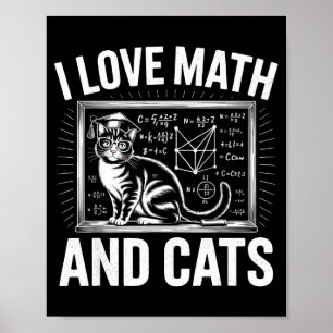 Poster Amateur de maths chat drôle professeur de mathémat