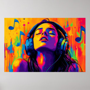 Poster Amateur de musique Pop Art – Art de la groove au c