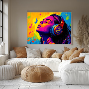 Poster Amateur de musique Pop Art – Groove avec l'emblème