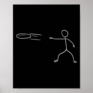 Poster Amateur de sport joueur de golf avec bâton drôle