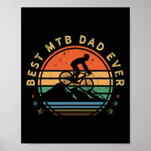 Poster Amateur de vélo de montagne pour hommes Rétro Papa