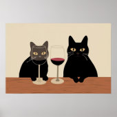 Poster Amateur de Vin Chat Noir (Devant)
