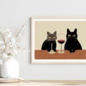 Poster Amateur de Vin Chat Noir