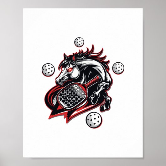 Poster Amateur du cheval de Pickleball (Devant)