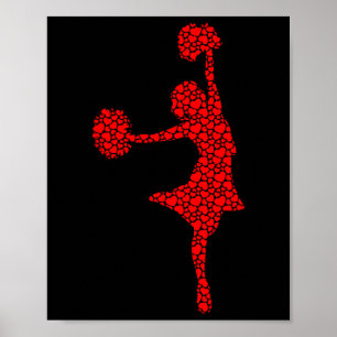 Poster Amateurs Cheerleader Valentine Coeurs Aimer Cheerl
