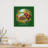 Poster Amateurs de castor mignons personnalisable (Cuisine)
