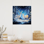 Poster Amateurs de cerfs d'hiver cool (Cuisine)