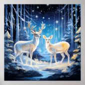 Poster Amateurs de cerfs d'hiver cool (Devant)