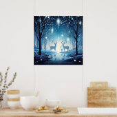 Poster Amateurs de cerfs d'hiver cool (Cuisine)