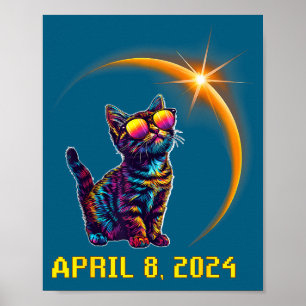 Poster Amateurs de chats drôles Astronomie Éclipse solair