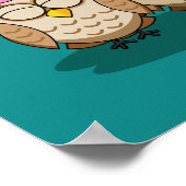 Poster Amateurs de chouette avec parapluie et boîte de ch (Coin)