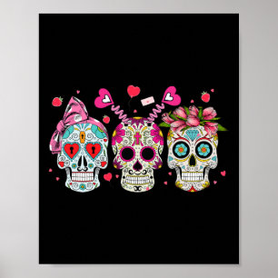 Poster Amateurs de crâne de sucre Valentine's Day Couple