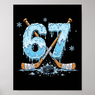 Poster Amateurs de hockey drôles Drip 6-7 Numéro Six Sept
