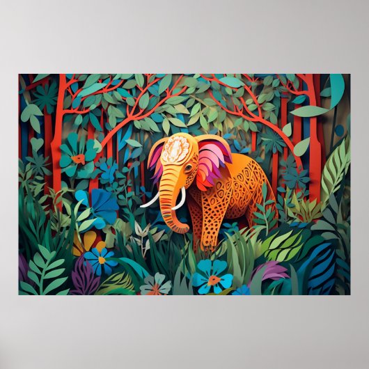 Poster Amateurs de jungle cool d'éléphants (Devant)