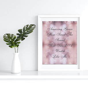 Poster Amazing Grace Bokeh Rose Lumineux