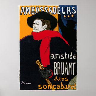 Poster Ambassadeurs Aristide Bruant par Toulouse Lautrec