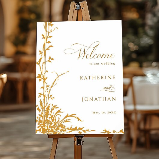 Poster Amber Botanical Garden Wedding Welcome