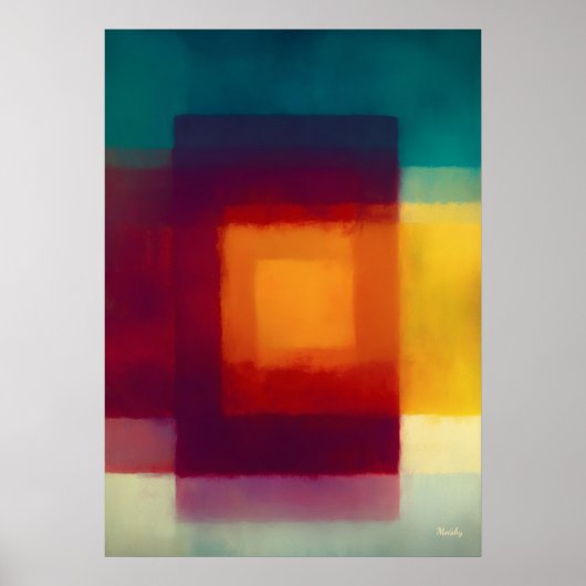 Poster Amber Crimson Color Field Abstract Modern Wall Art (Devant)