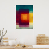 Poster Amber Crimson Color Field Abstract Modern Wall Art (Cuisine)