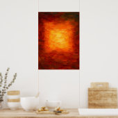 Poster Amber Radiance - Abstrait Orange Texturé (Cuisine)