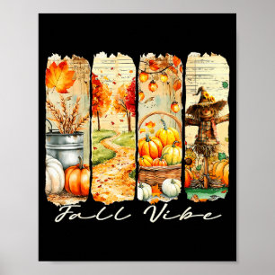 Poster Ambiance d'automne Citrouille Féminin Automne Cosy