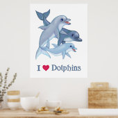 Poster Ambiance familiale des dauphins nager (Cuisine)