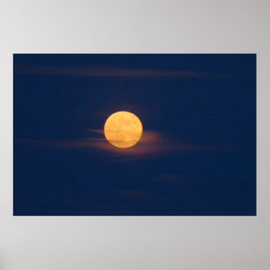 Poster Ambiance Lune romantique Aquarelle Art original