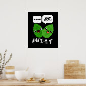 Poster Ambiance menthe Funny Mint Feuilles Pun Dark BG (Cuisine)