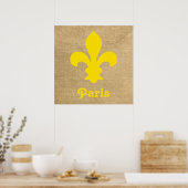 Poster Ambiance parisienne jaune Fleur de Lys (Cuisine)