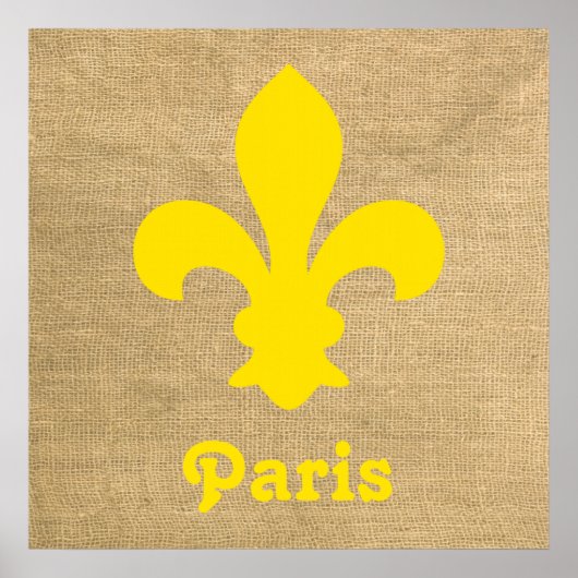 Poster Ambiance parisienne jaune Fleur de Lys (Devant)