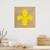 Poster Ambiance parisienne jaune Fleur de Lys (Cuisine)