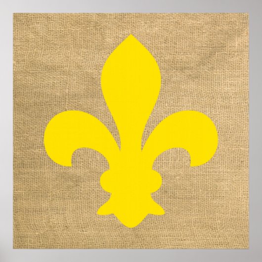 Poster Ambiance parisienne jaune Fleur de Lys (Devant)