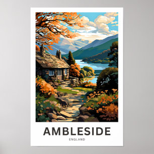 Poster Ambleside England Travel Print